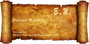 Beros Mihály névjegykártya