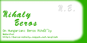 mihaly beros business card